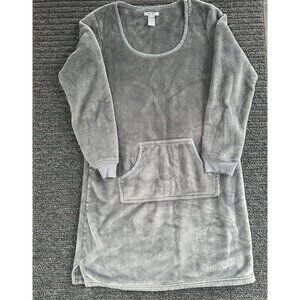 Nautica Lounge Sleepwear Dress Fleece Gray Woman's Medium Robe Kangaroo Pocket